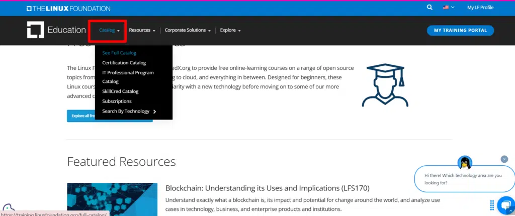 Linux foundation course catalog